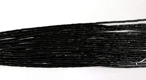 1 strands natural black agate tube columnar loose beads small 3x5mm 02672