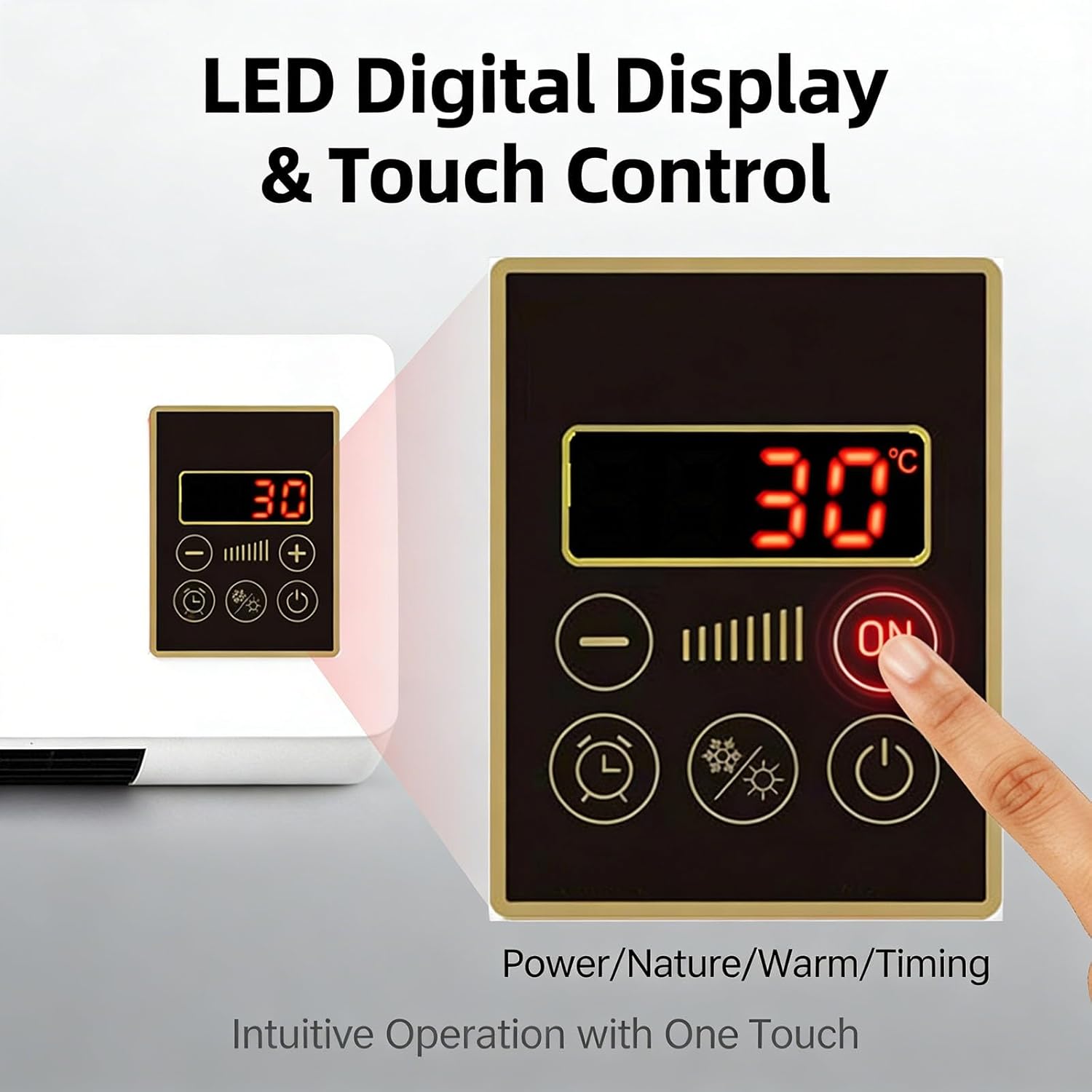 Portable Ductless Air Conditioner 2-in-1 Mini Wall Air Conditioner Fan with Cooling & Heating AC with An Anti Overheating System, Kitchen Wall Fan for Room, Bedroom, Office(Yellow)