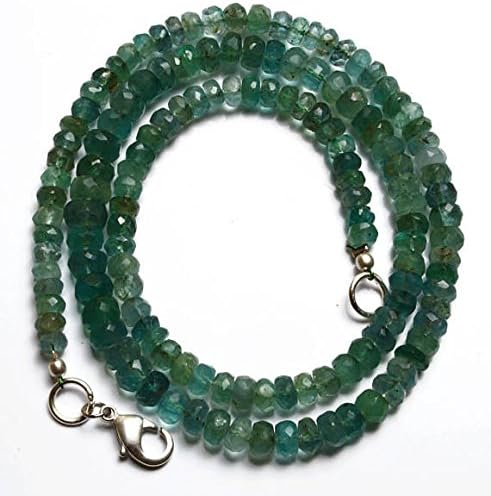 1 Strand Natural 17.5 Inches Stands AAAA Gems Quality 100% Natural Emerald Transparent Faceted Roundels Beads Necklace 4 to 6.5 MM