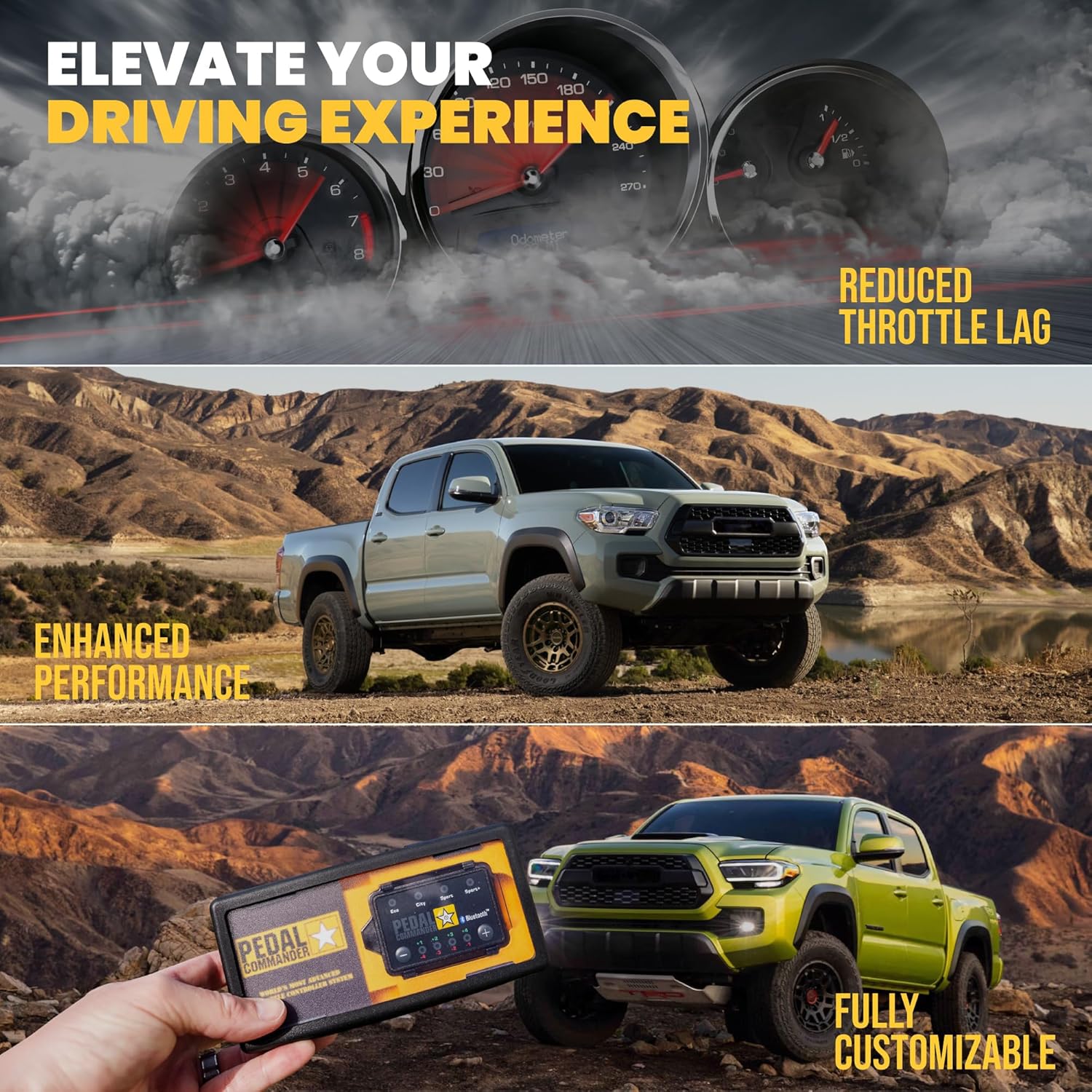 PEDAL COMMANDER Throttle Response Controller Compatible with Toyota Tacoma 2005-2023, Plug-and-Play Upgrade, 4 Driving Modes, App Control and Anti-Theft, Off-Road Performance Mods, Tacoma Accessories