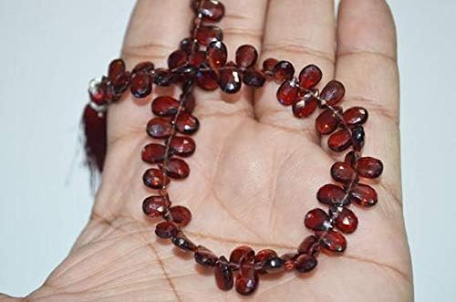 13 inch natural beads strand of 5x7-6x8mm faceted pear garnet gemstone briolletes beads for DIY jewelry - necklace, bracelet, earring, ring.