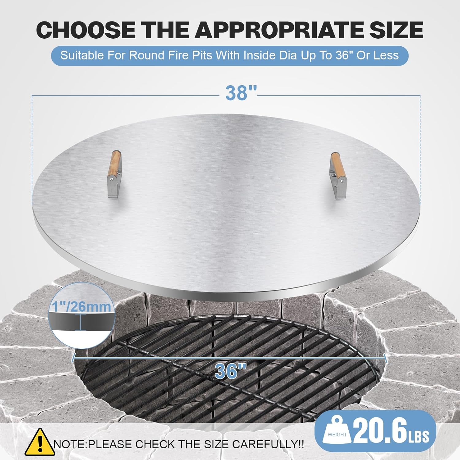 Fire Pit Lid Round - 38
