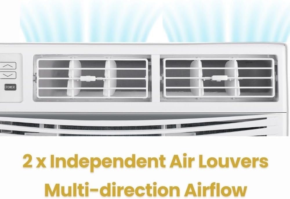 Memorex 8,000 BTU Window Air Conditioner, Cools Up to 350 Sq. Ft., Quiet Operation, Cool/Fan/Dry Modes, Digital Display, Remote Control, Easy Install & 2-Year Warranty