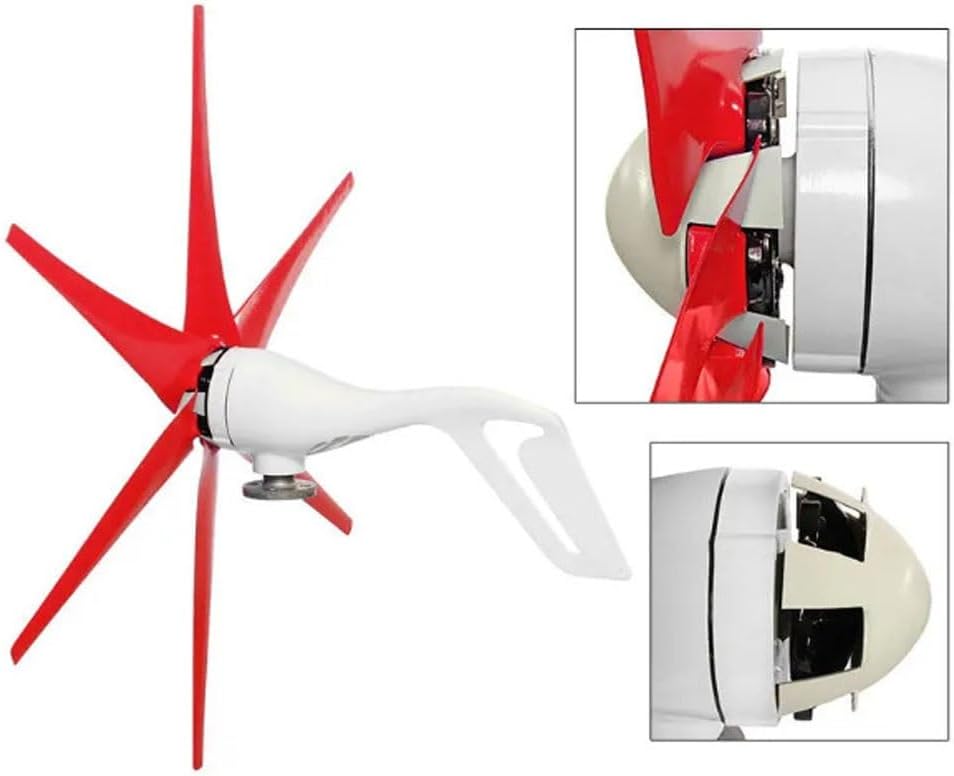800W Wind Turbine Generator - 12V/24V Small Windmill Kit with 6 Blades for Boats, RVs, Cabins, Home - Efficient Renewable Energy Solution for Green Power