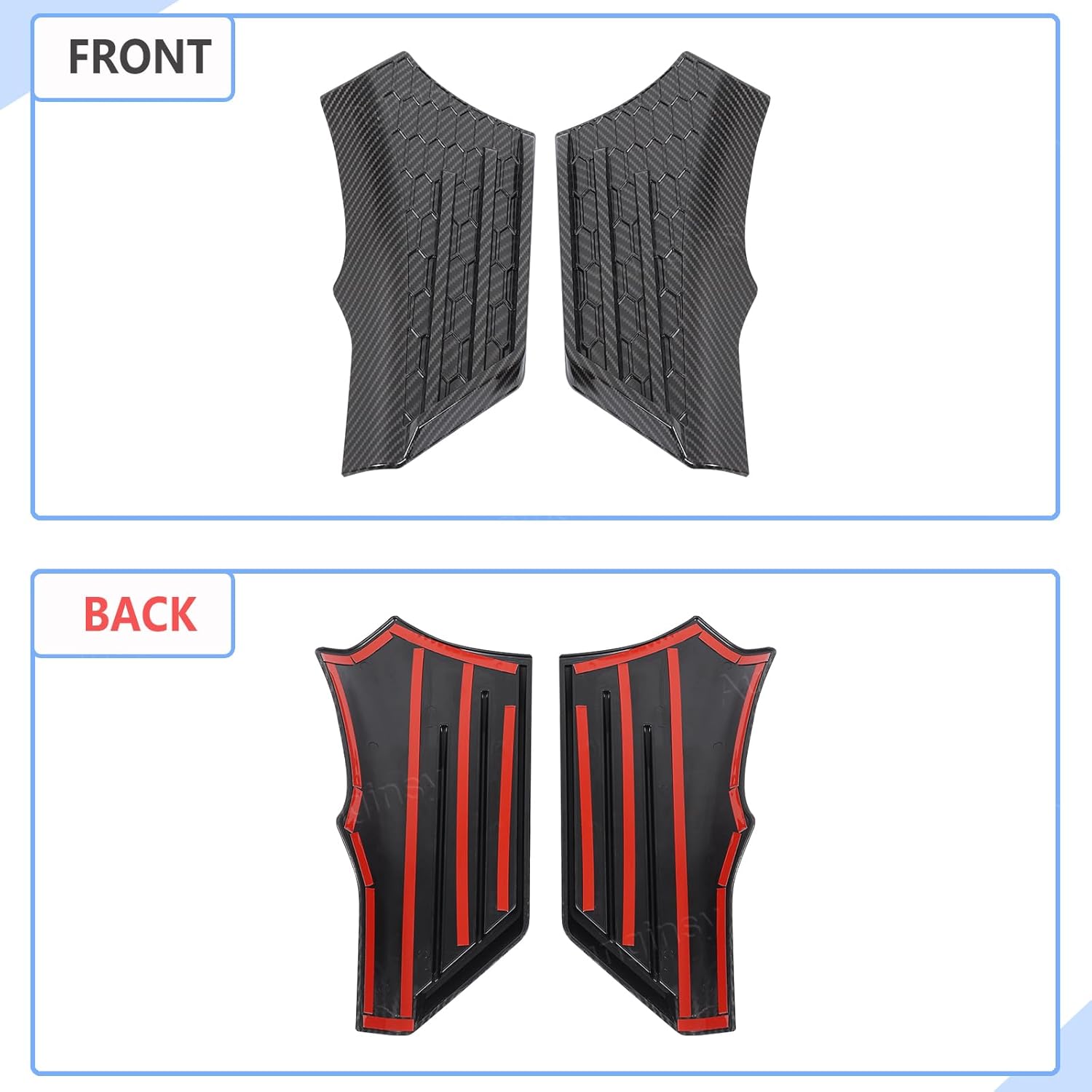 Aunginsy Upper Fender Air Vent Panel Trim Cover Compatible with Ford Maverick 2022-2025, Car Hood Left & Right Side Cowl Body Armor Corner Guards Engine Spoiler Decorative Overlay Exterior Accessories