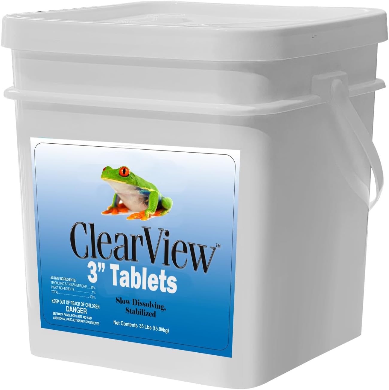 ClearView Chlorine Tablets 3 Inch 35 Lbs for Swimming Pools, 3