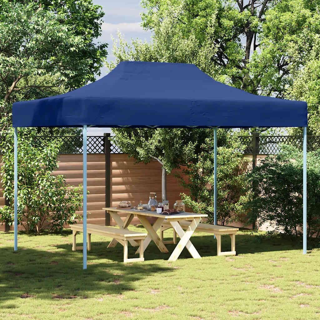 Folding Party Tent Steel Blue, 9.8x13.1 ft Outdoor Canopy Gazebo for Weddings, Barbecues, UV Resistant Outdoor Structures