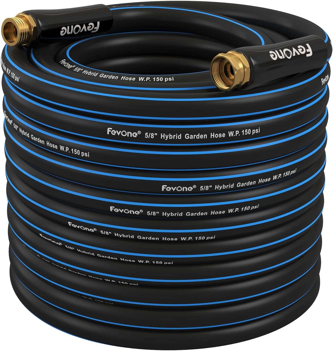 Fevone Garden Hose 100 ft., Lightweight Hybrid Water Hose, Flexible and Durable, Leak-Free Connections