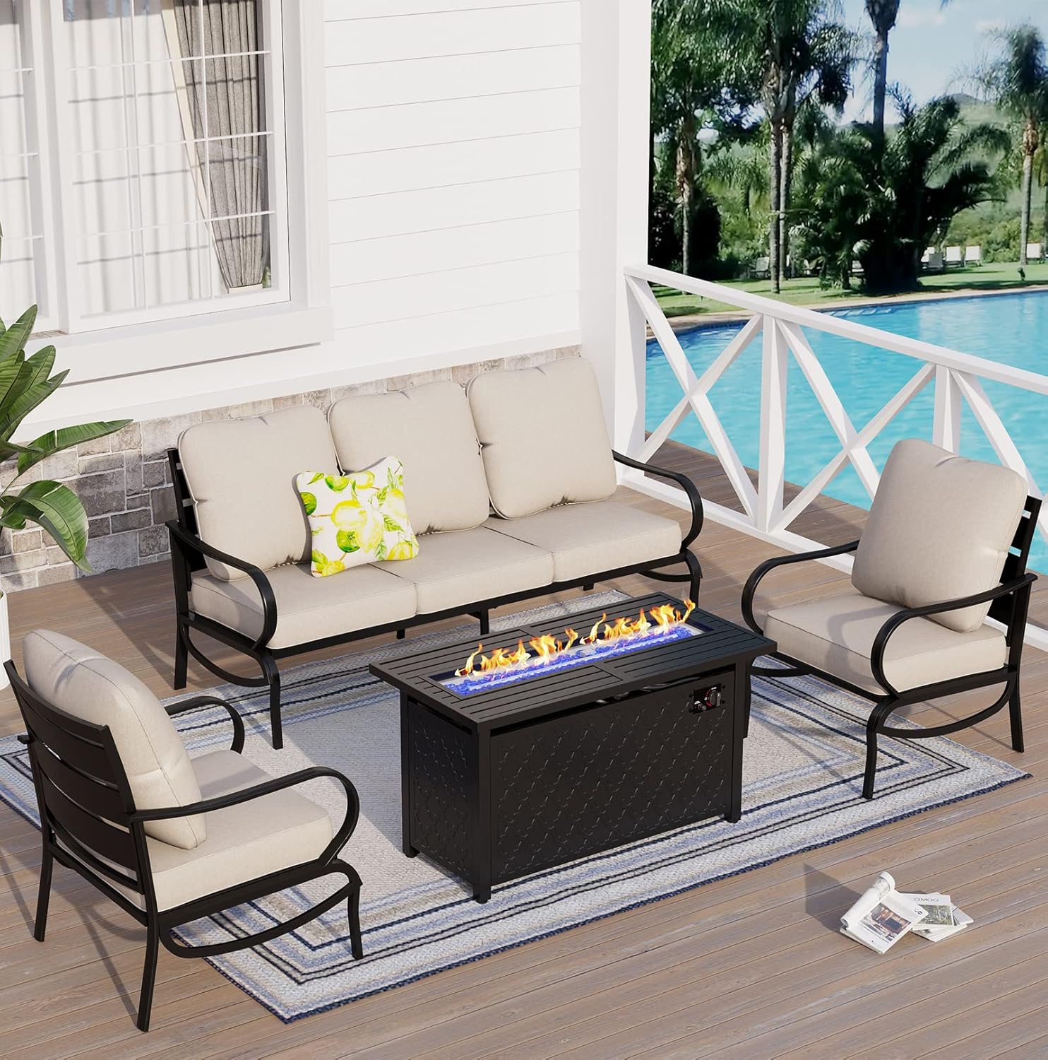 Sophia & William Patio Furniture Sets for 5 with 45