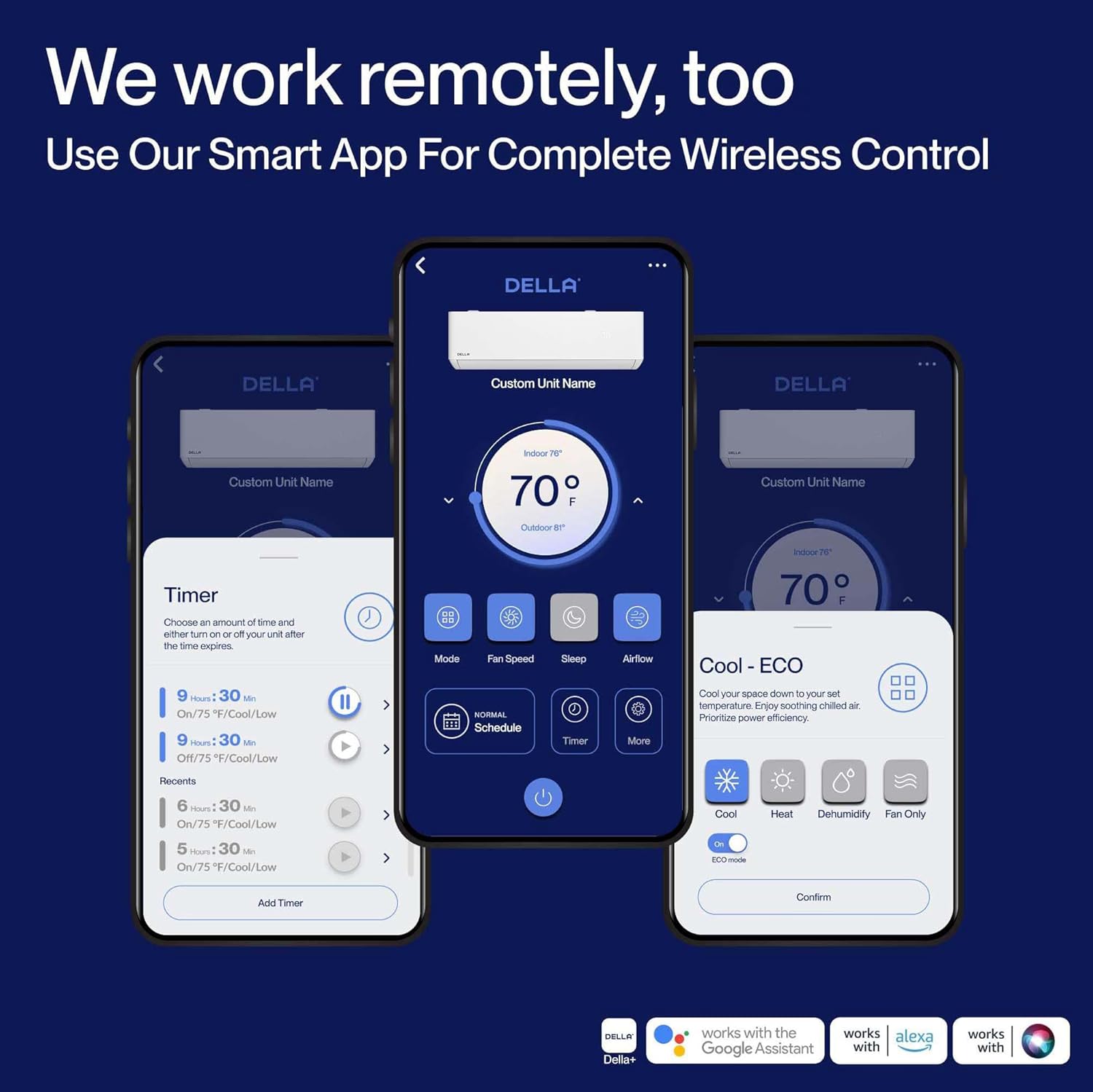 DELLA 18K BTU ODU 2 Zone 12K 12K BTU 24 SEER2 208-230V, Cools Up to 1100 Sq.Ft, Energy Star, Works with Alexa and Wifi, Multi Zone Mini Split AC Pre-Charged Heat Pump, 16ft Installation Kits