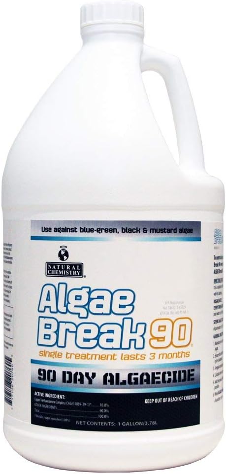 Natural Chemistry Pro Series Algae Break 90, 1 Gallon, Single, Non-Foaming, Non-Staining, 90-Day Algae Prevention and Control