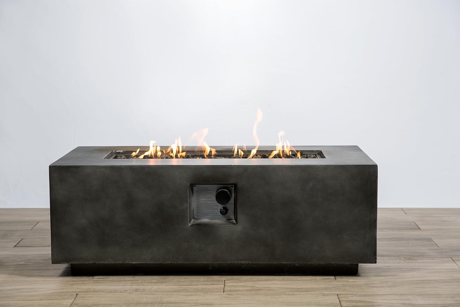 Concrete Propane Outdoor Fire Pit Table (Charcoal)
