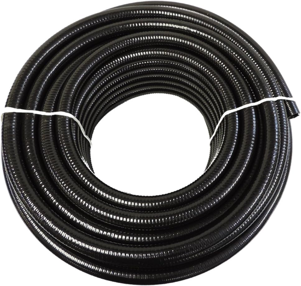 HydroMaxx 50 Feet x 1-1/4 Inch Black Flexible PVC Pipe, Hose and Tubing for Koi Ponds, Irrigation and Water Gardens.