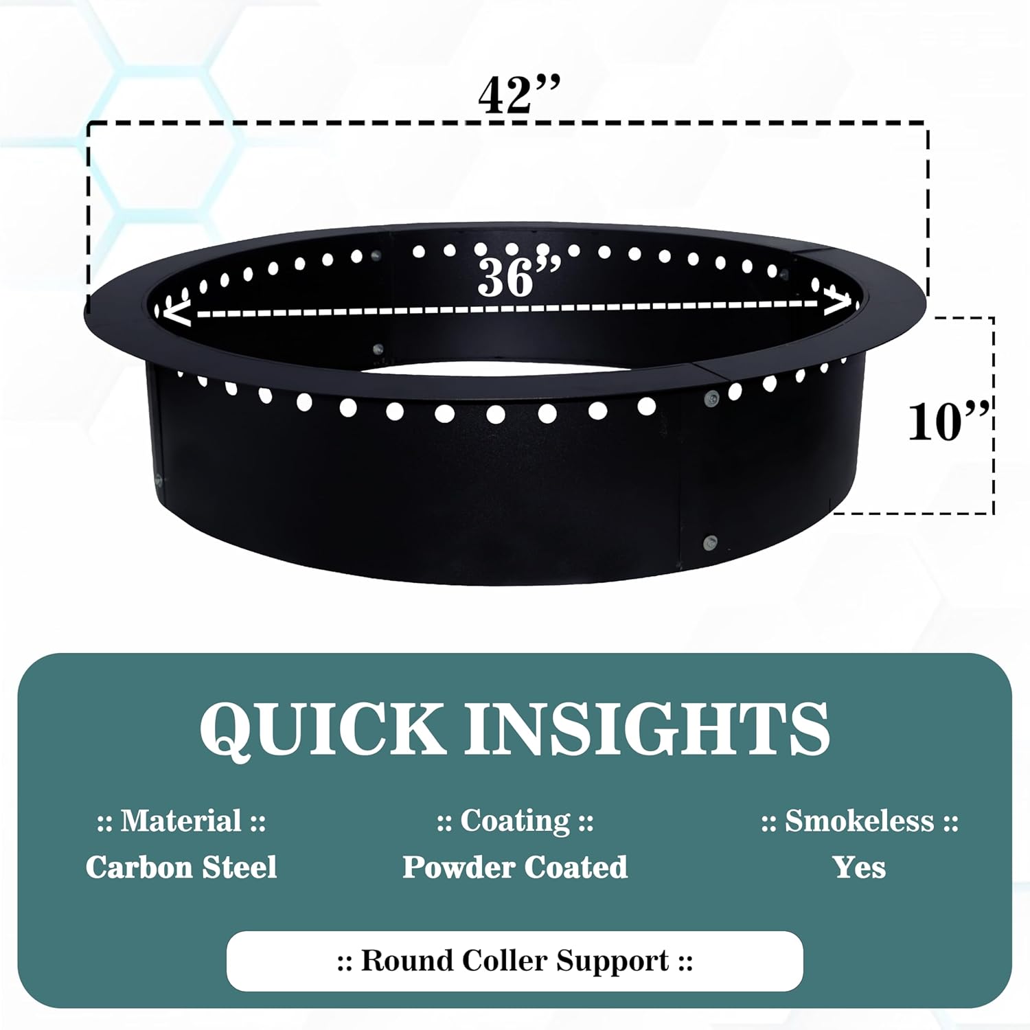 FEBTECH Smokeless Fire Pit Insert 42