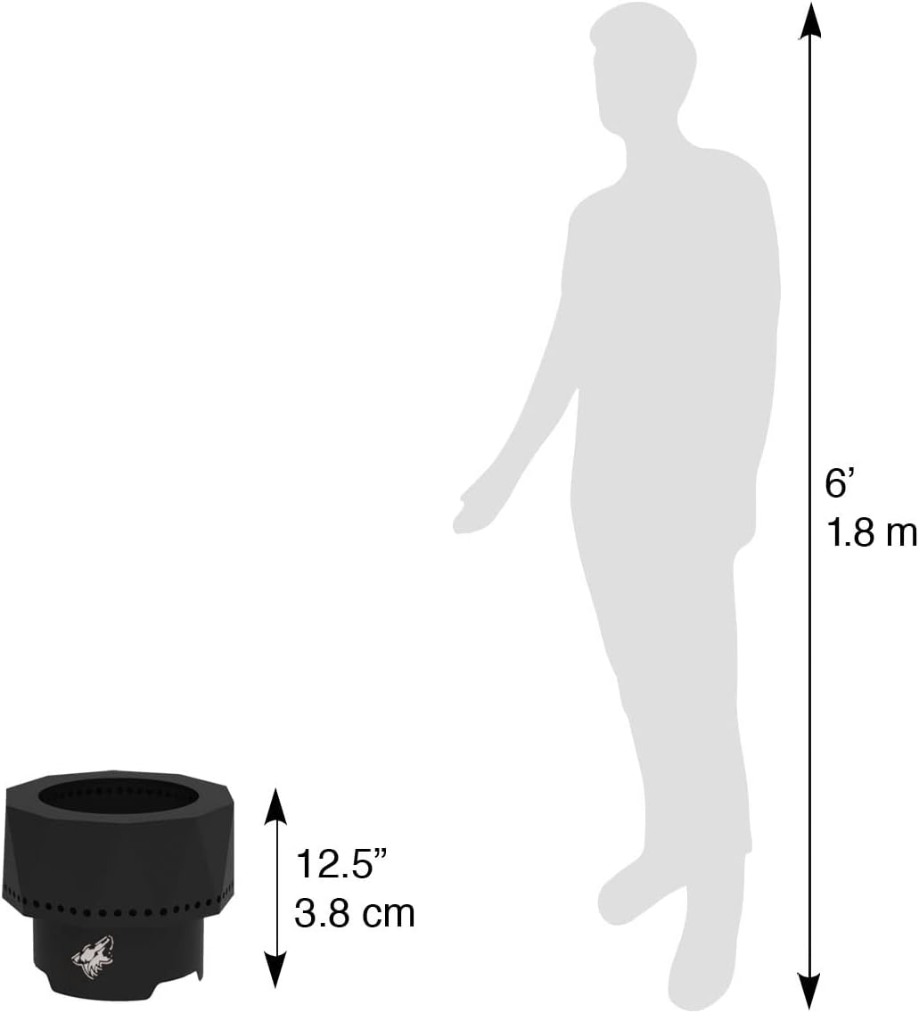 Blue Sky Outdoor Living Fire Pit - 15.76 x 12.49 Arizona Coyotes Ridge Portable Smokeless Fire Pit with Team Logo & Carrying Bag