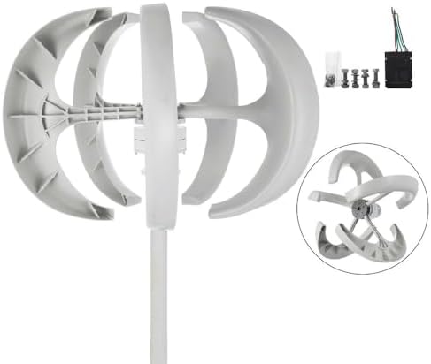 400W-1200W Vertical Axis Wind Turbine Generator Kit - 5 Blades, Low Wind Start (2m/s) for Home, RV, Streetlight, Camping - Efficient 24V Renewable Energy Solution