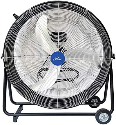 iLIVING 30 Inches High Velocity Drum Fan Industrial, Commercial, Air Circulator for Garage, Shop, Patio, Barn, Greenhouse, Speed Control 8300CFM, UL Listed,Black
