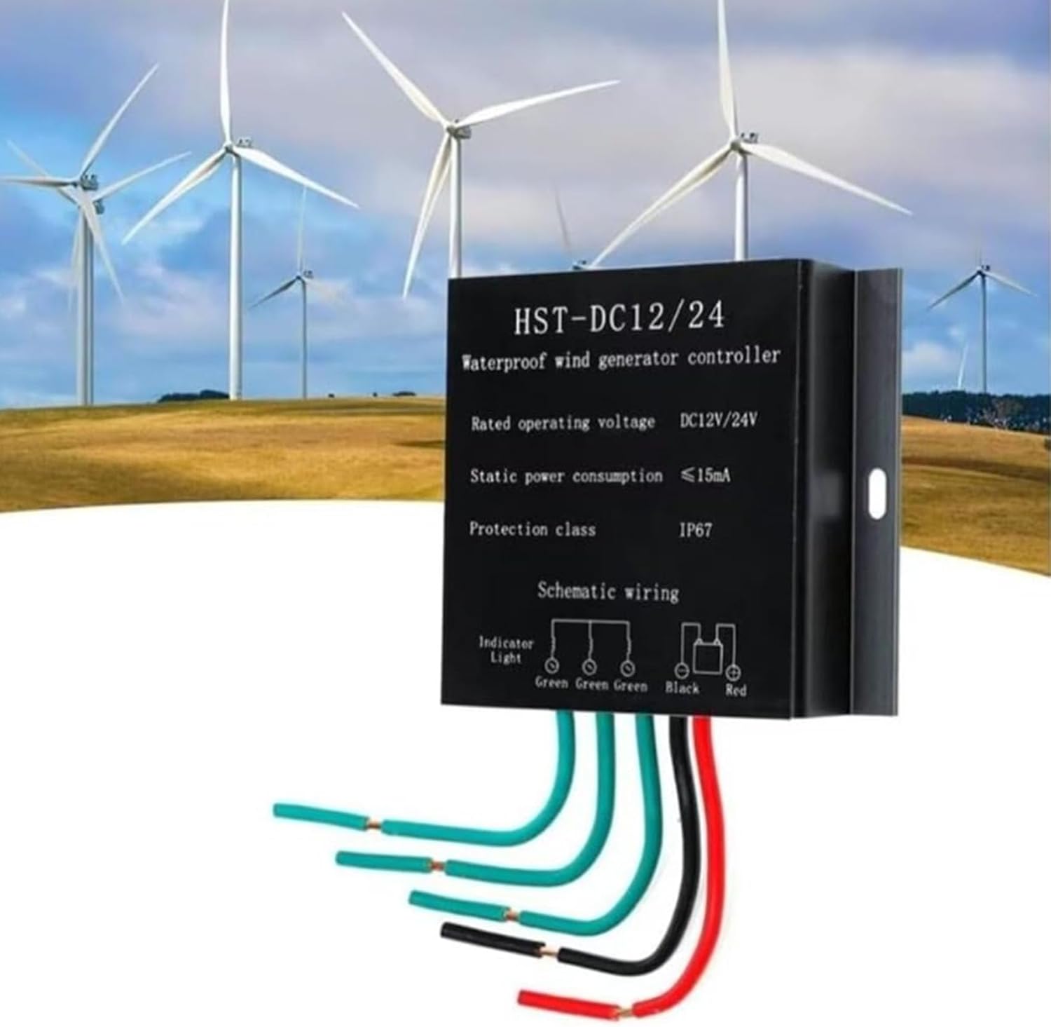 24v,HYZHANHONG 1000W Wind Turbine Charge Controller, 12V/24V Automatic 48V MPPT Controller IP67 Waterproof Regulator for Wind and Solar