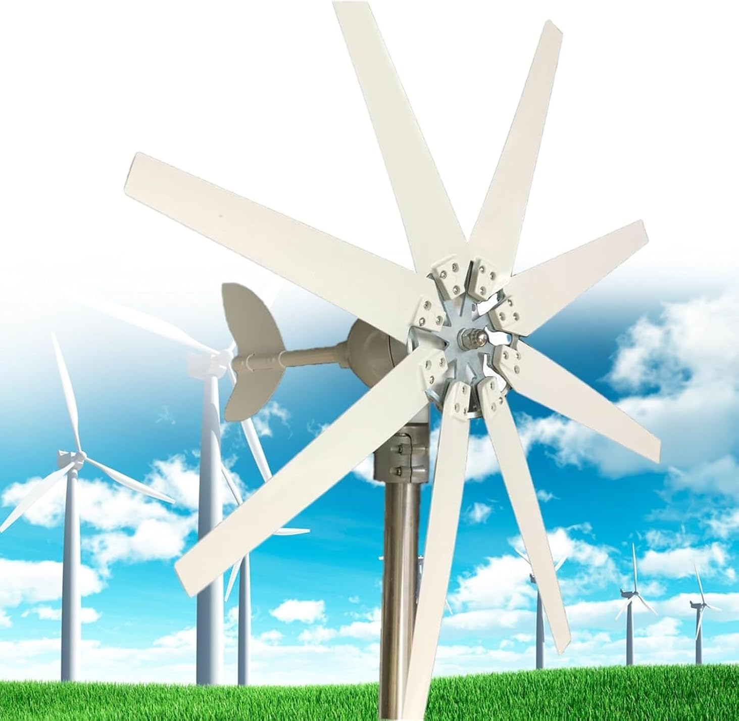 Low Noise 20000W Wind Turbine Generator Free Energy 12V 24V 48V 110V 220V Wind Generator Small Windmill MPPT Controller Homeuse Street Lamps Boat(12V)