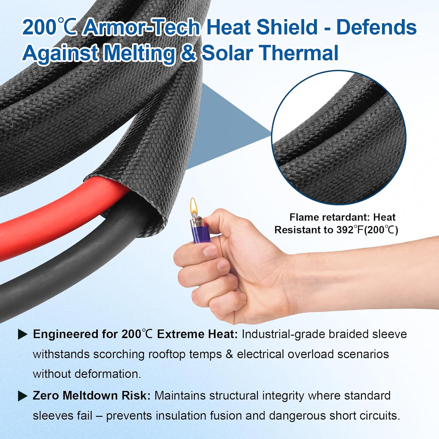 10AWG Solar Cable - 50FT Solar Panel Extension Cord 10 Gauge PV Wire with Flame Retardant Protective Sleeving Female & Male Waterproof Connector for RV, Photovoltaic Systems, Solar Panels (50 Feet)