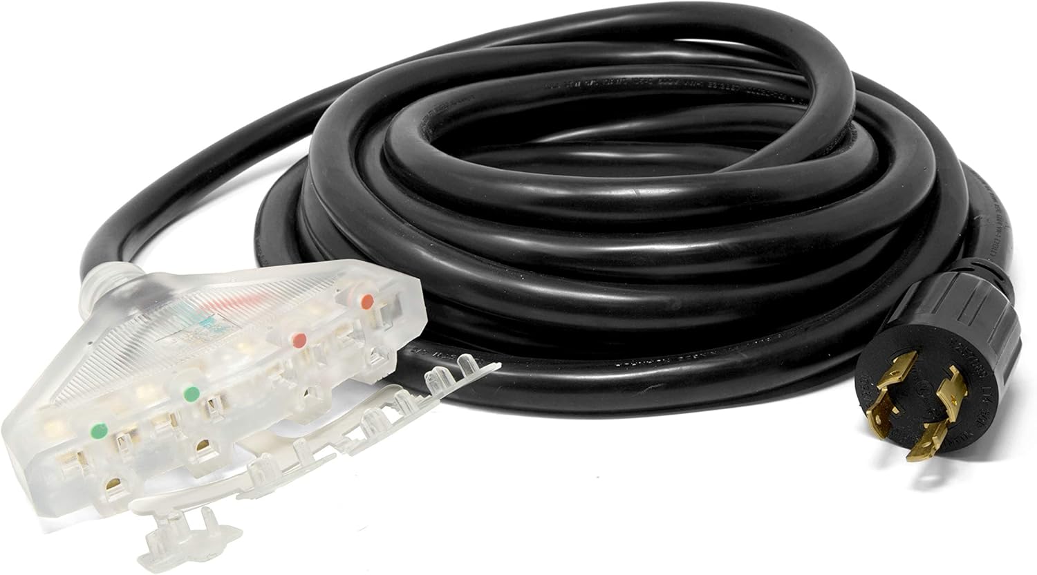 Wen PC2514 25 ft. 30-Amp 10-Gauge STW Fan-Style 10/4 Generator Extension Cord (converts L14-30R to Four 5-20R outlets)