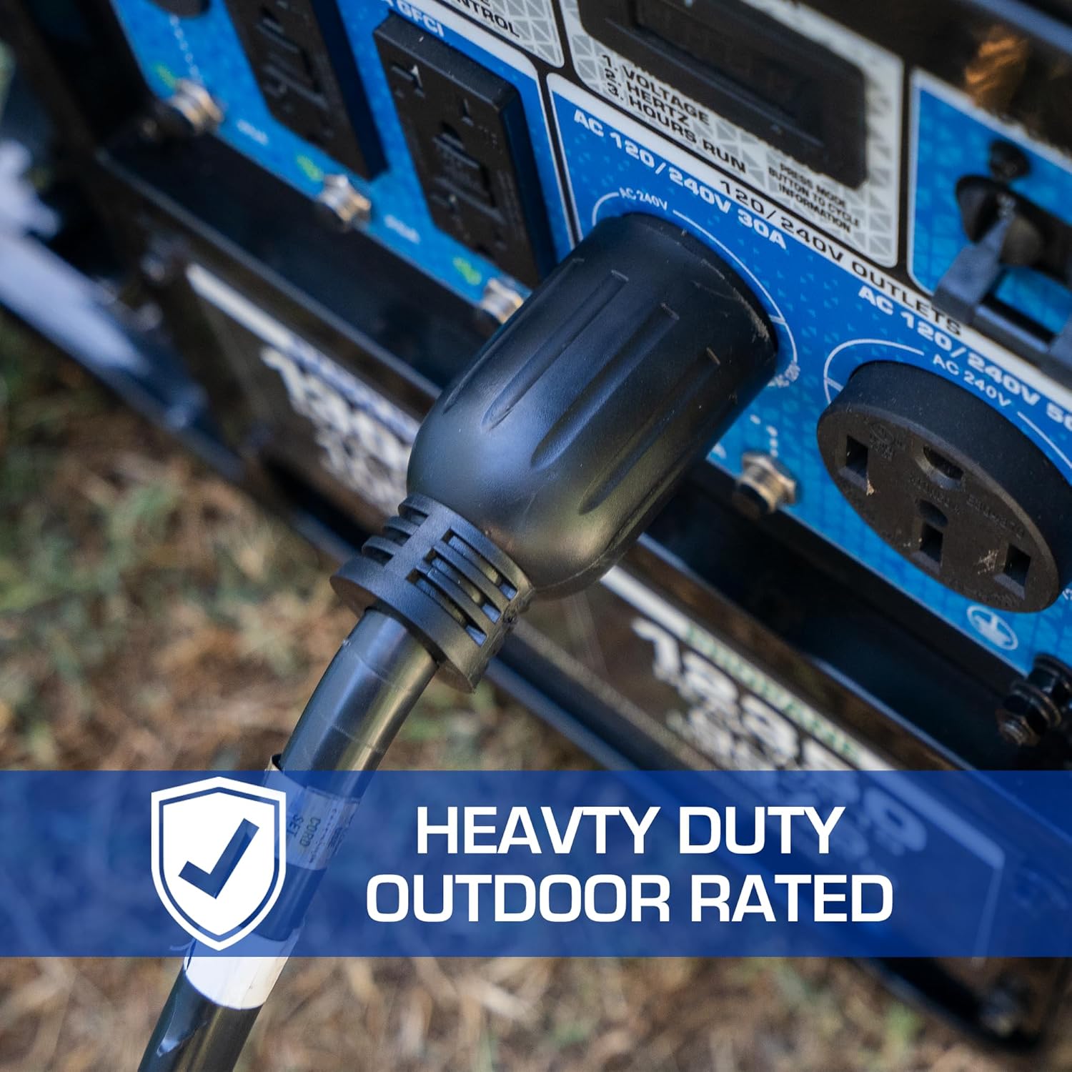 DuroMax XP3025GC 30-Amp 25-Foot 10-Gauge L14-30 Heavy Duty Generator Cord for Home Power Backup, Black