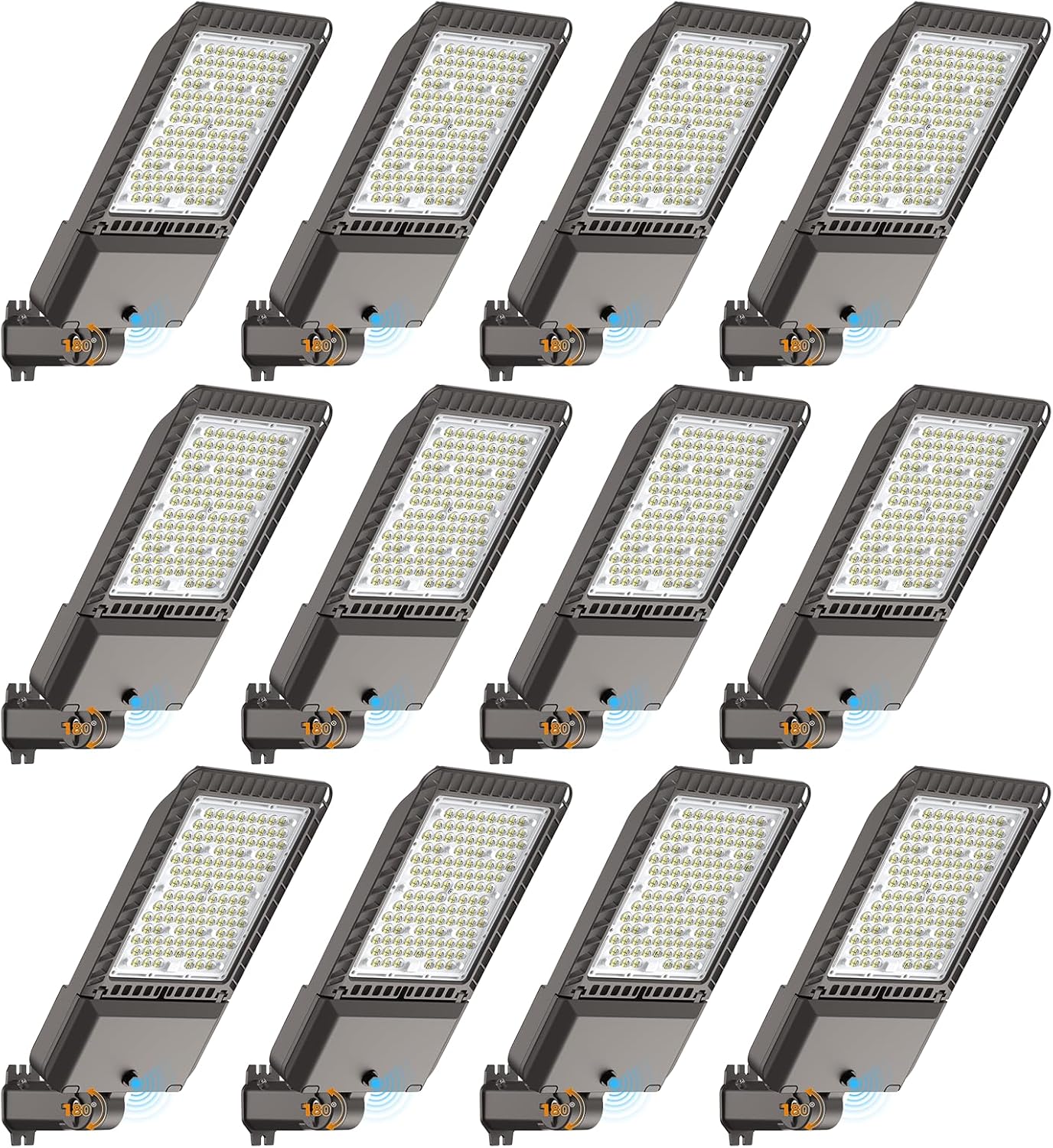 AIKVSXER 340W LED Parking Lot Light 85000LM 6000K Daylight Dusk to Dawn Photocell Commercial Outdoor Lighting, IP65 Waterproof 11 Years Lifespan for Parking Street Yard Garage Warehouse 12 Pack