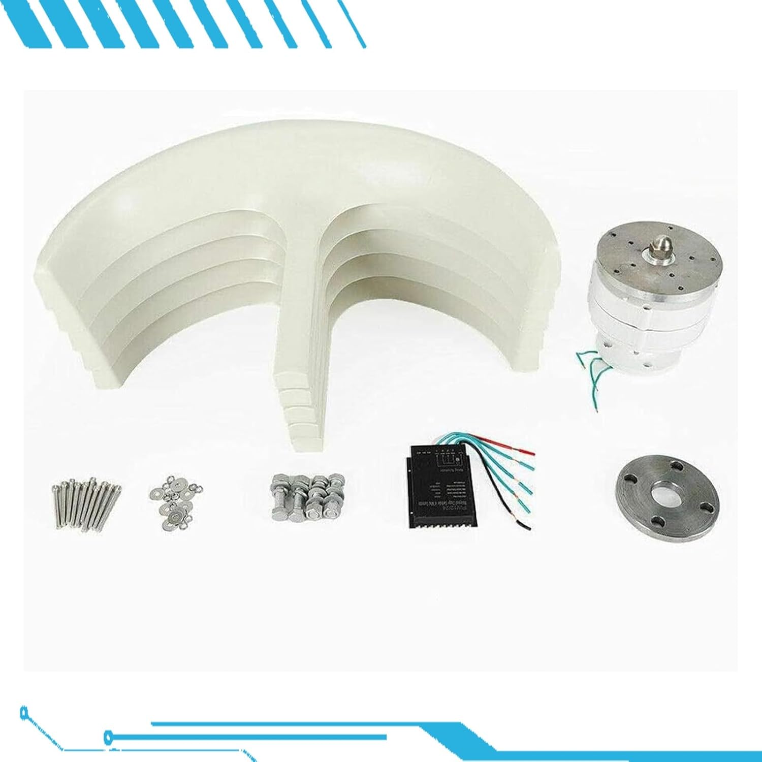 16000W Vertical Axis Wind Turbine Generator Kit - 12V/24V/48V 5-Blade Renewable Energy for Home & Streetlight Use - Eco-Friendly Electromagnetic Power Production