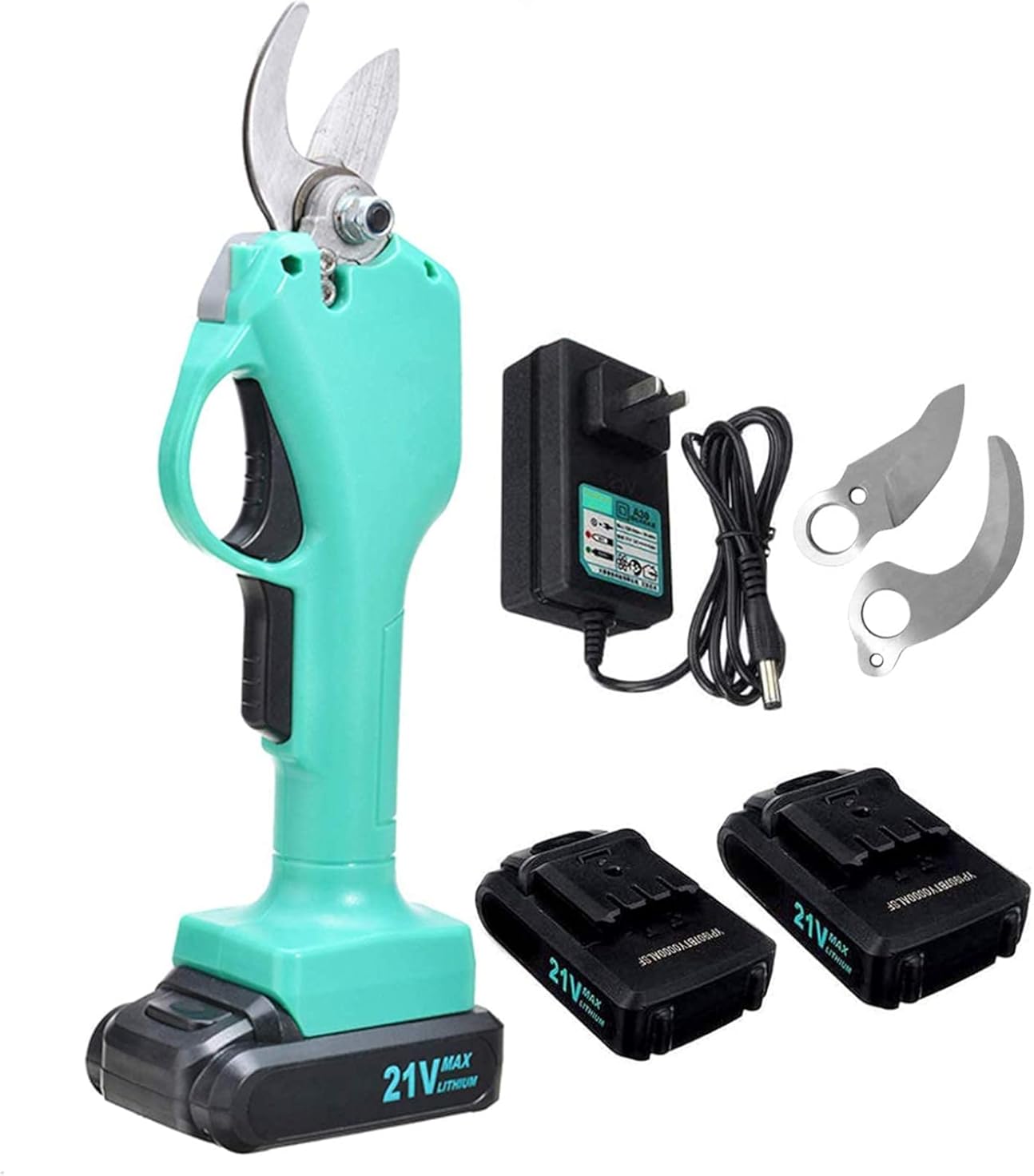 Electric Pruning Shears, Cordless Tree Trimmer Tree Branch Pruner Garden Tools, Carbon Steel Electric Scissors, Cutting Diameter 25Mm, with 2 Pcs Small