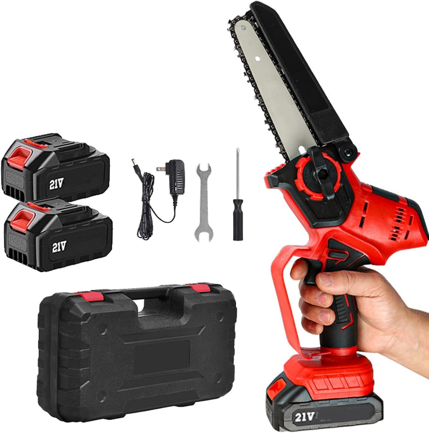 Mini Electric Chainsaw Battery Powered,Upgraded Version 6Inch Handheld Portable Battery Powered Chainsaw,Mini Electric Chainsaw Suitable for Wood Cutting