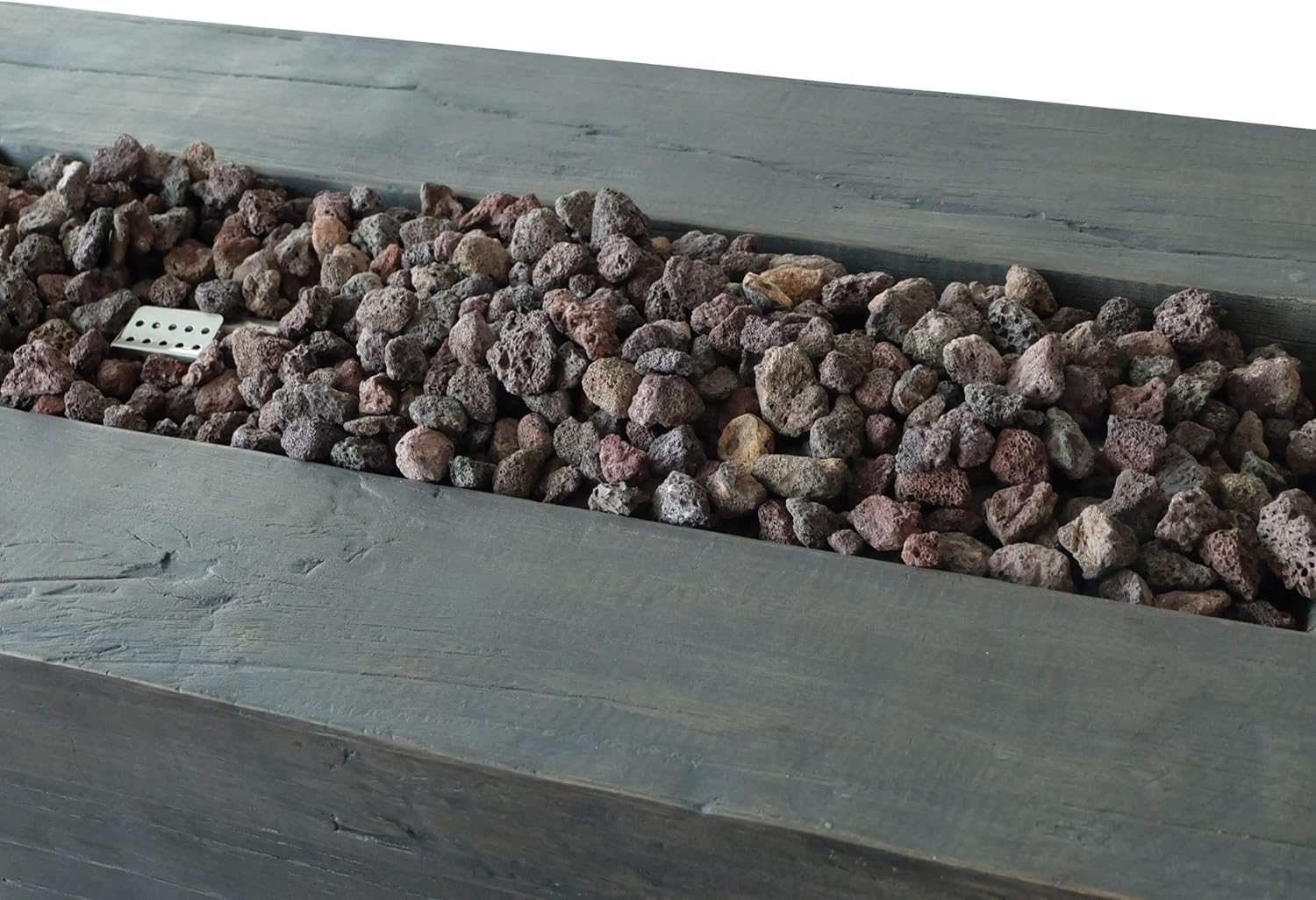 Great Deal Furniture Outdoor Rectangular Fire Pit, Brown