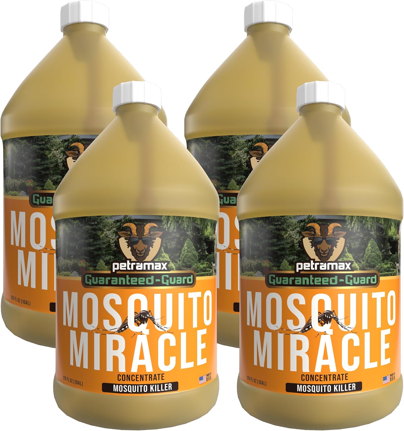 PetraMax Miracle Outdoor Mosquito Spray for Yard - Tested to Kill, Backyard Mosquito Fogger Machine Liquid Concentrate - Pet Safe Fogger Spray - Commercial/Private Pet Friendly Lawn Treatment (4 Gal)