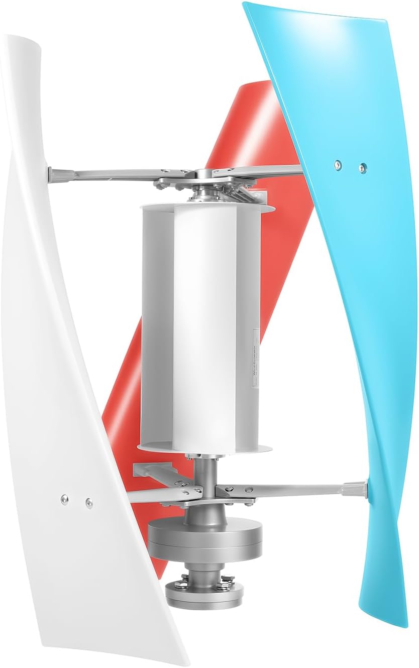 12V Wind Turbine, 400W Wind Power Generator Kit with Electromagnetism Controller, 3 Vertical Fiberglass Blades Wind Turbine Generator, 3-Phase Ac Permanent Magnet Generator for Mobile House, Boat