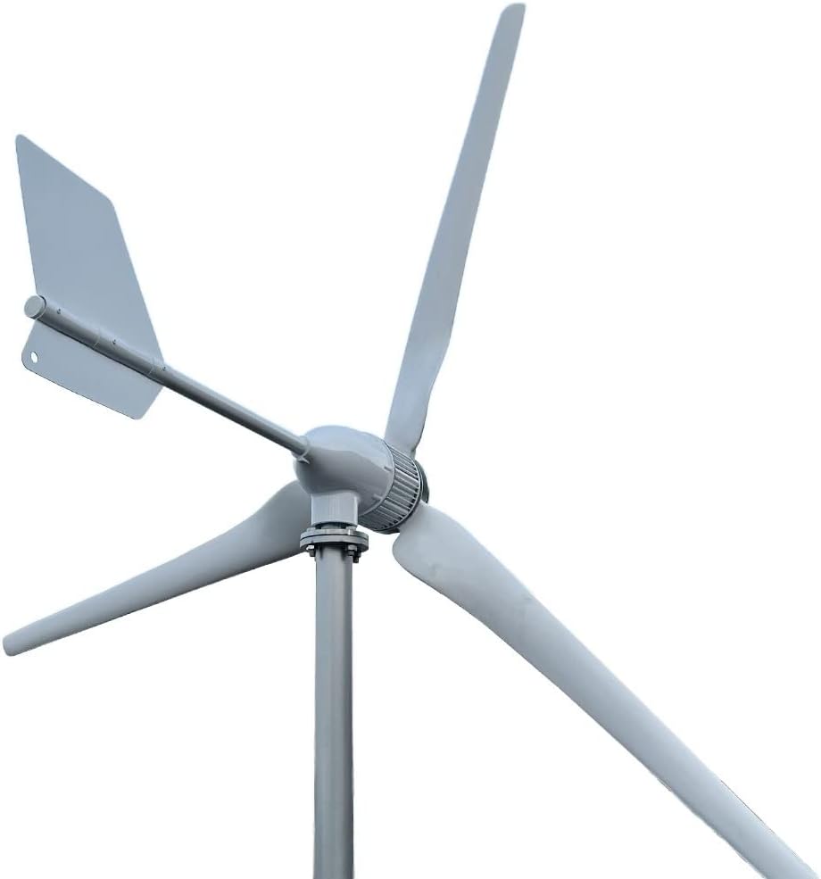 Wind Turbine, 3000W 24V 48V 96V 3 Blades Horizontal Wind Turbine Generator Windmill with MPPT Charger Controller and Off Grid Inverter(96V)