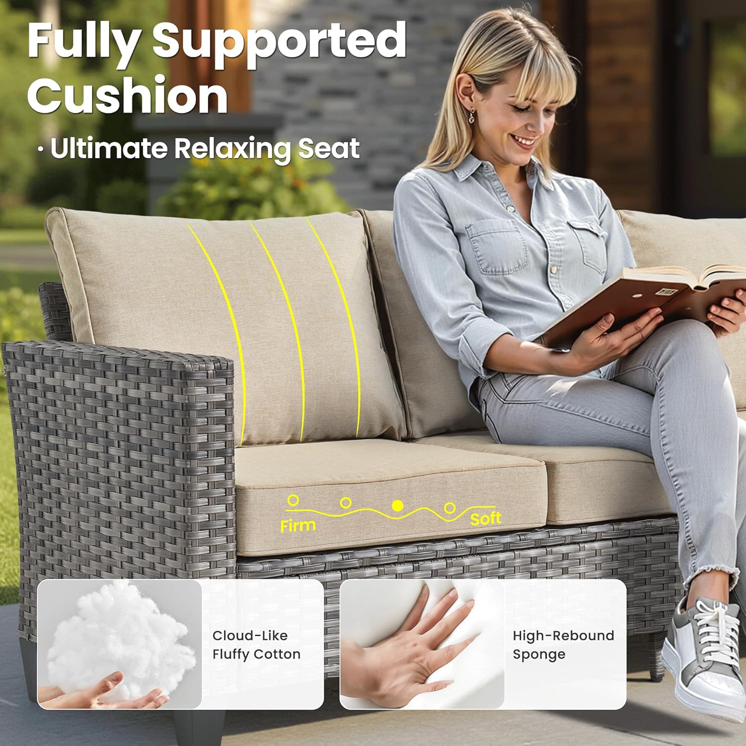 ovios 8 Pieces Patio Furniture Set with 54