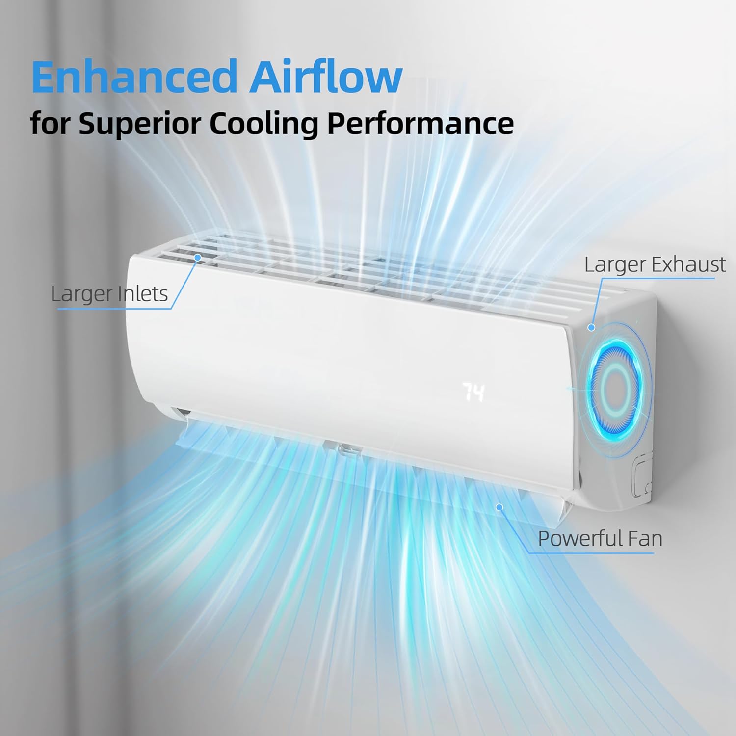 Manastin 12000BTU Mini Split Air Conditioner & Heater with Inverter, 19 SEER2 115V Energy Saving AC Unit Cools Rooms up to 750 Sq. Ft, Complete Installation Kit