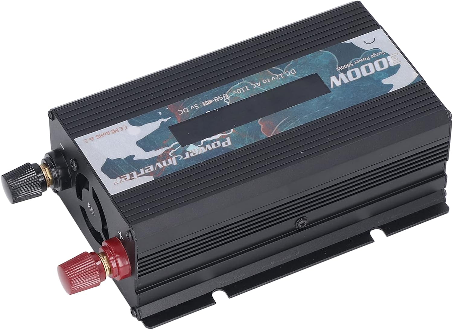 3000W Pure Sine DC 12V to AC 110V Multifunctional Power Battery Converter, Solar & Wind Power Inverters(Black)