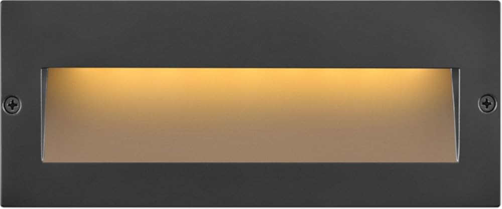 Hinkley Landscape Lighting Taper 1565SK Wide Horizontal 12v Step Light - Low-Voltage, Recessed Mount, Integrated LED - Satin Black