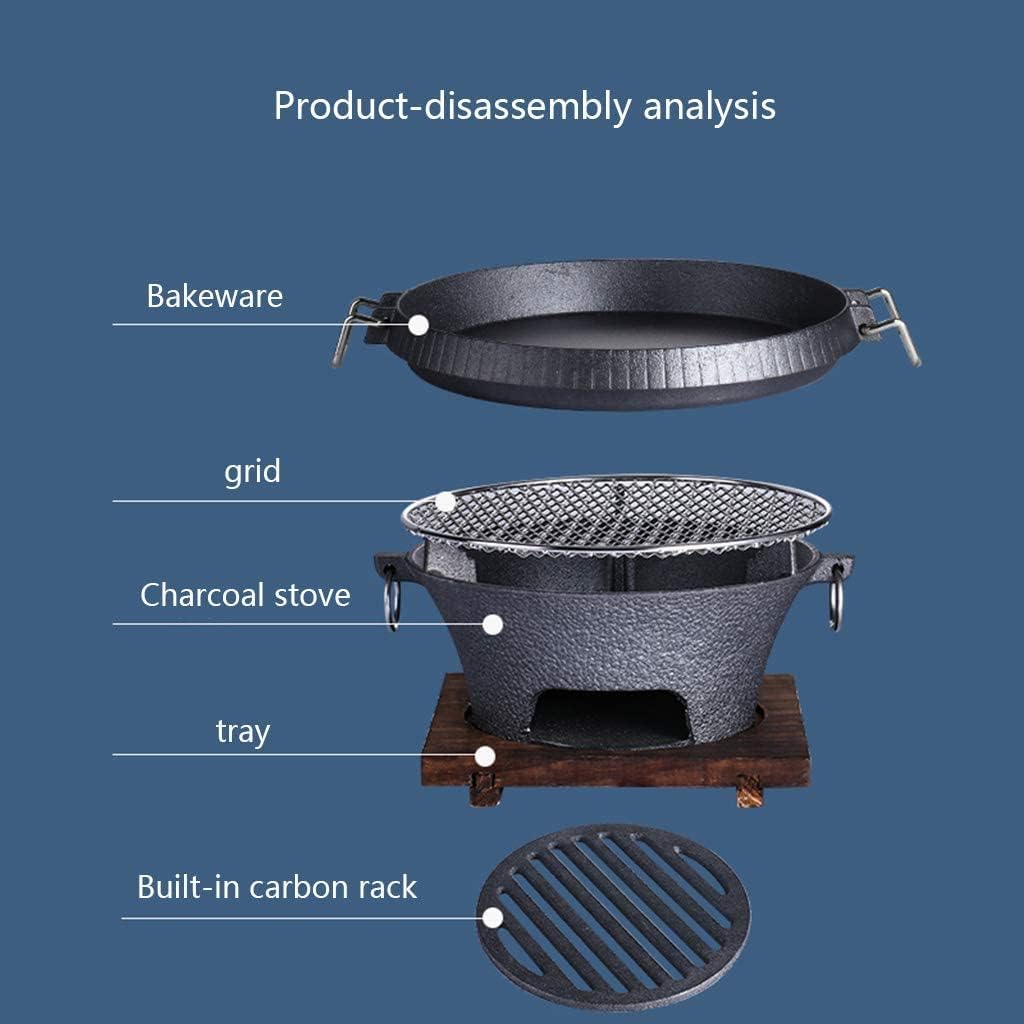 Charcoal Barbecue Stove, Fire Pit Cast Iron Firewood Stove, Used for Camping, Campfire, Terrace, Park, Garden,27cm