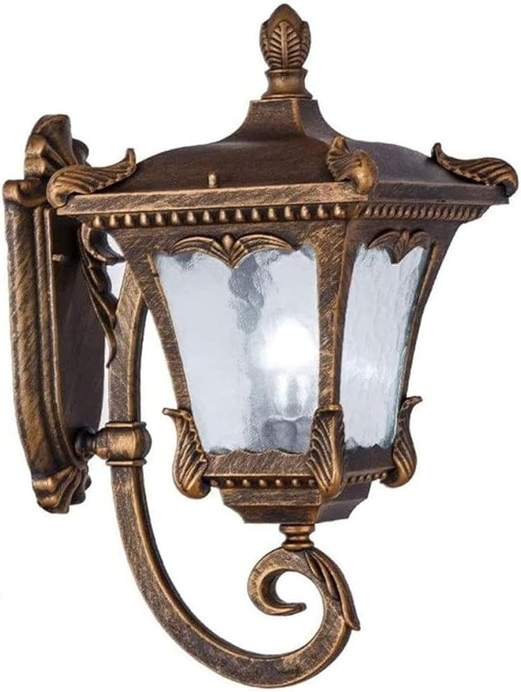 Wall Sconces, Wall Light Continental Patio Glass Outdoor - Modern Antique Brass Outdoor Wall Mount Light - Garden Villa Lighting Fixtures - Aluminum Alloy Glass Landscape Home Decor Wall Lamp(Rust)