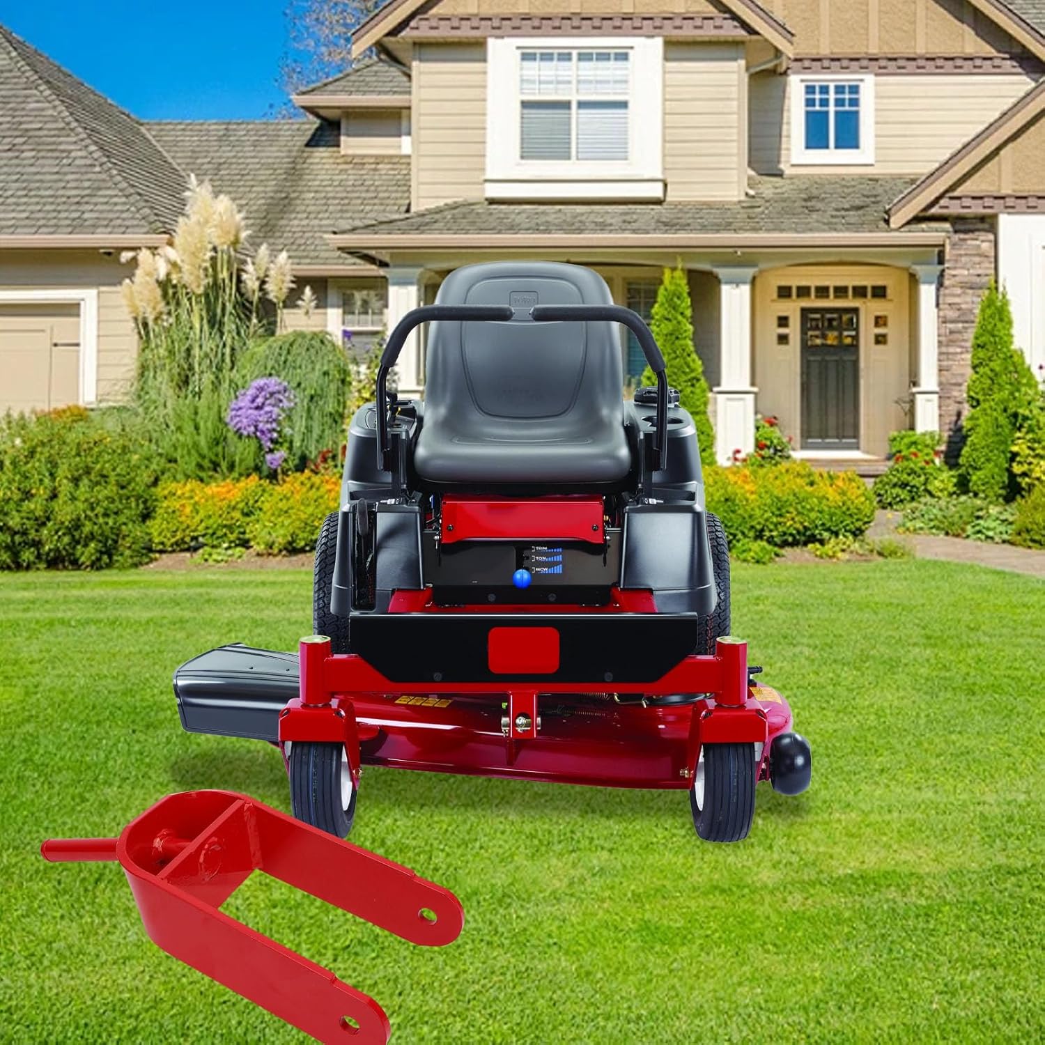 Caster Fork Replacement, Durable Red Steel Yoke Compatible with Zero Turn Mower Types 74330 74325 74425 74433 for Smooth and Stable Lawn Cutting