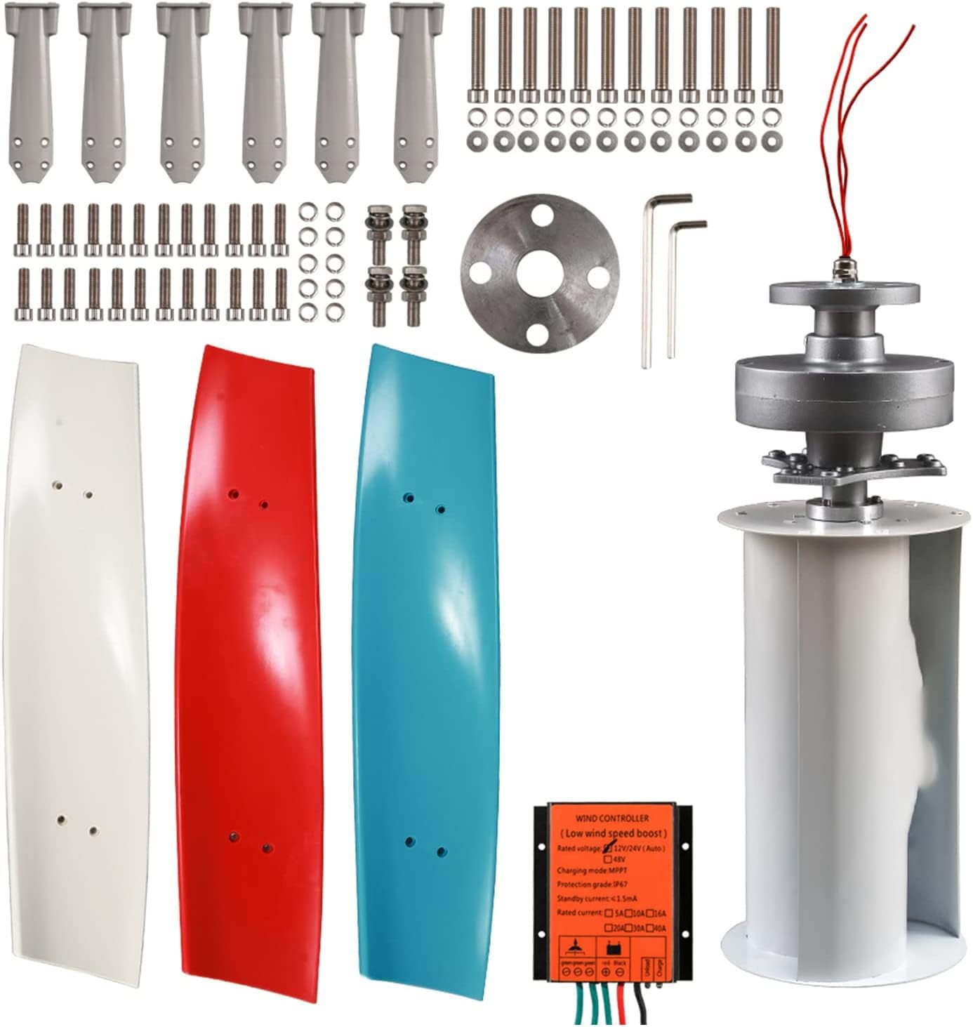 Low Noise 8000W Wind Turbine Generator for Home12v 24V 48V Vertical Axis Free Energy Windmill with Controller