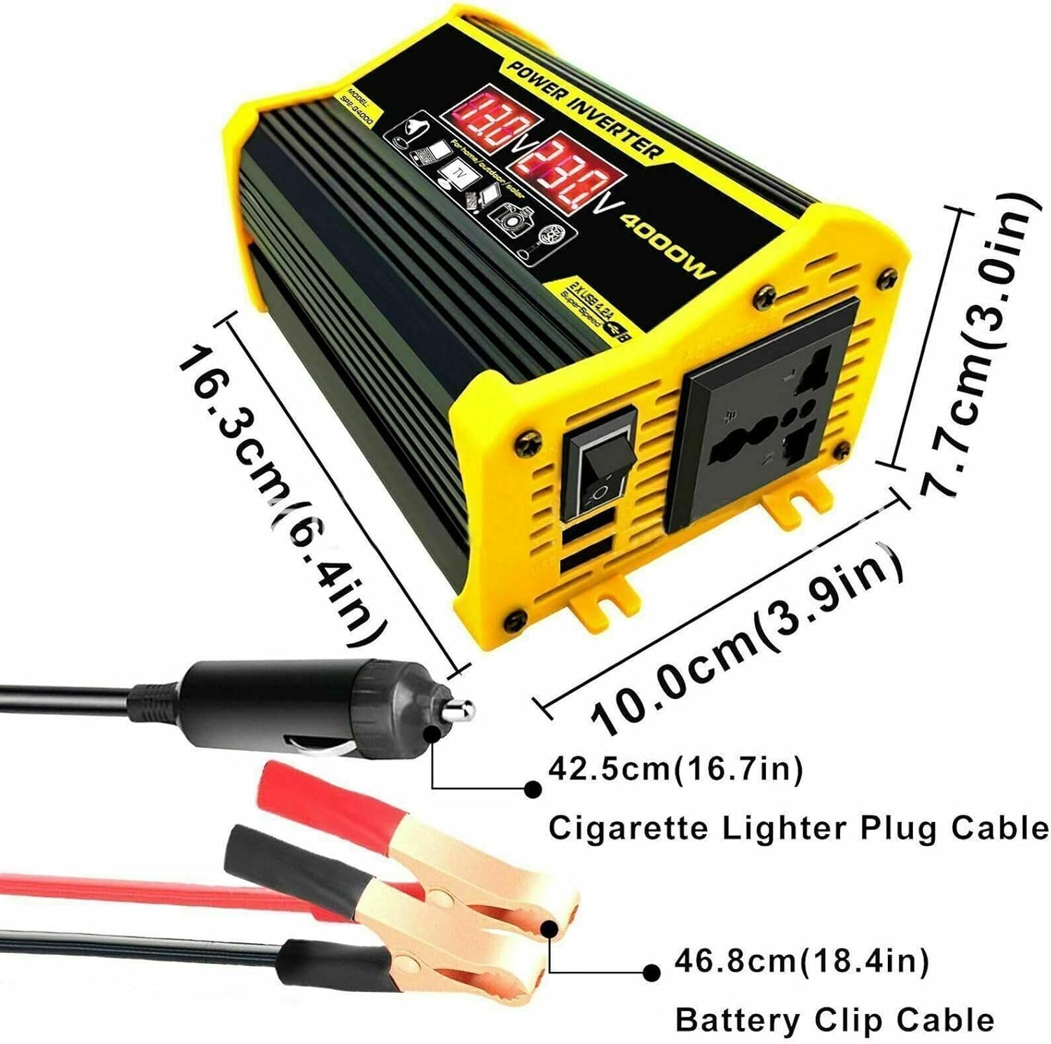 4000W 12V to 110V/220V Solar Inverter Kit with 30A Controller and 18W 12V Solar Panel, Home Grid Power System, Solar Generator Combination(Black,12V-110V)