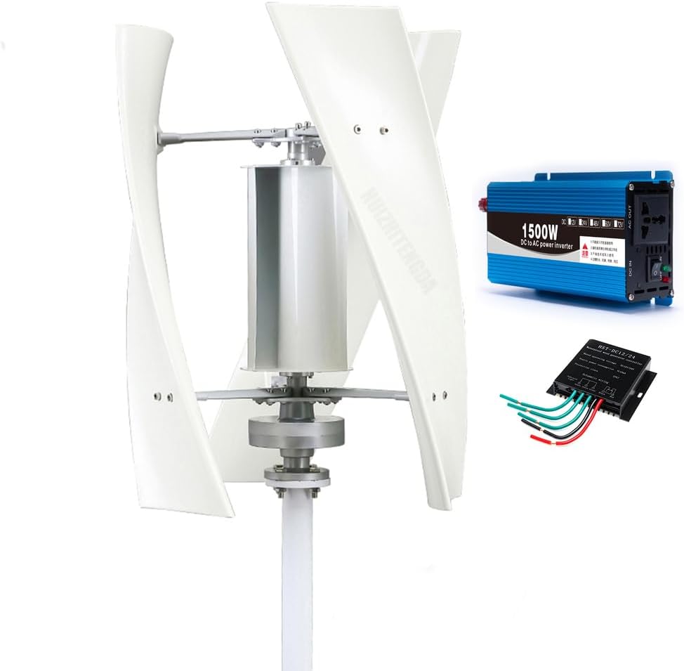 1500W 12V/24V/48V Vertical Magnetic Levitation Coreless Wind Turbine Kit, 3 Blade Wind Turbine Generator, for Home/Business/Industrial Energy (with MPPT Controller)