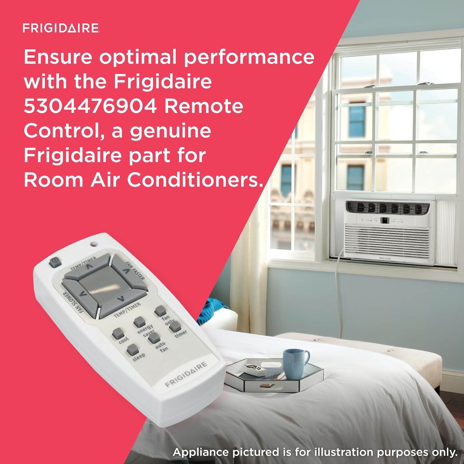 Frigidaire 5304476904 Remote Control for Room Air Conditioners, White