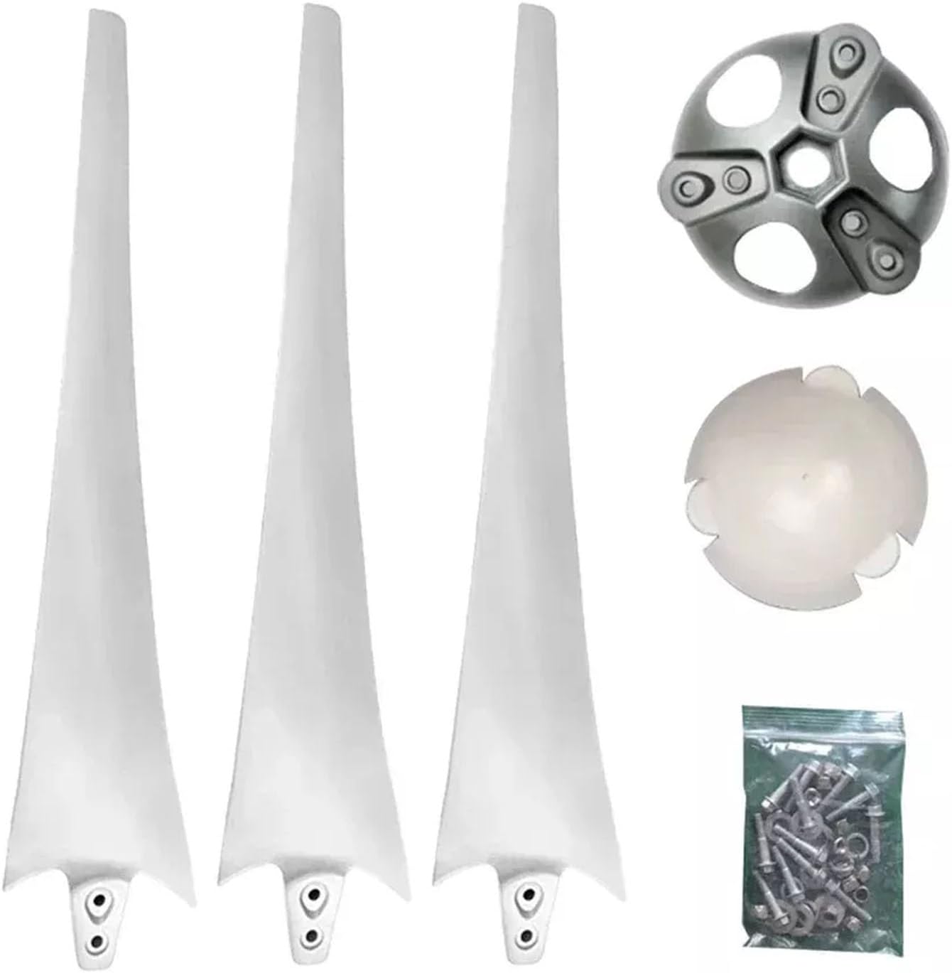 Wind Turbine Blades Kit Hub Hood Screws - 530/550/580/600/630/650/750/800mm Horizontal Axis White Replacement Blades For Wind Generator(750mm)