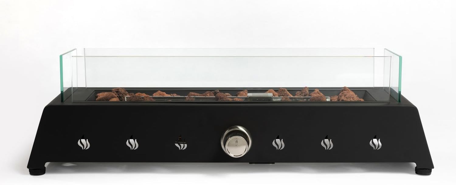 28 Inch Tabletop Fire Pit, Propane Gas Fire Pit with Quick Connect Joint