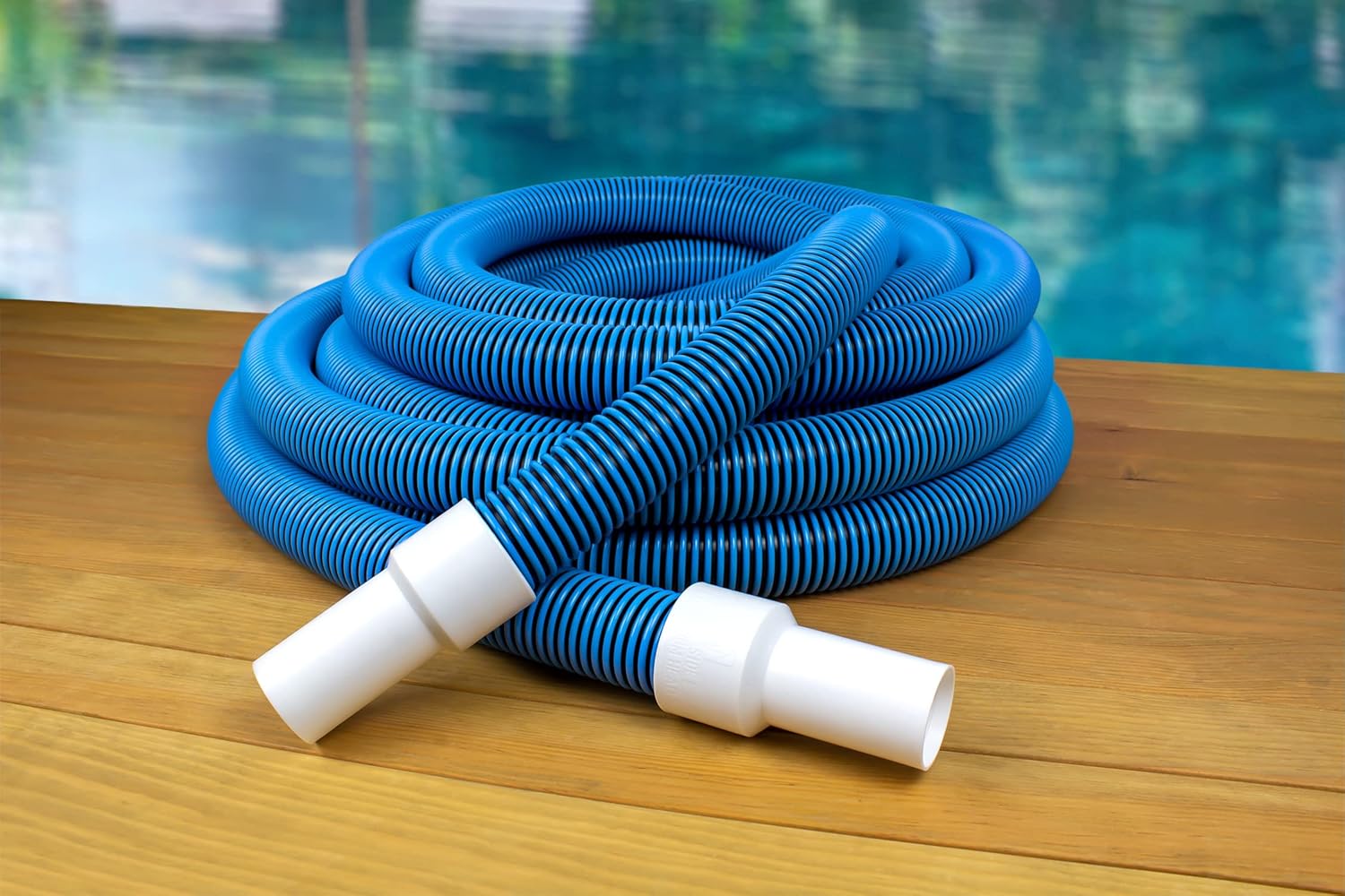 Poolmaster Deluxe Crush Resistant In-Ground Pool Vacuum Cleaner Hose With Swivel Cuff, 1-1/2-Inch by 45-Feet