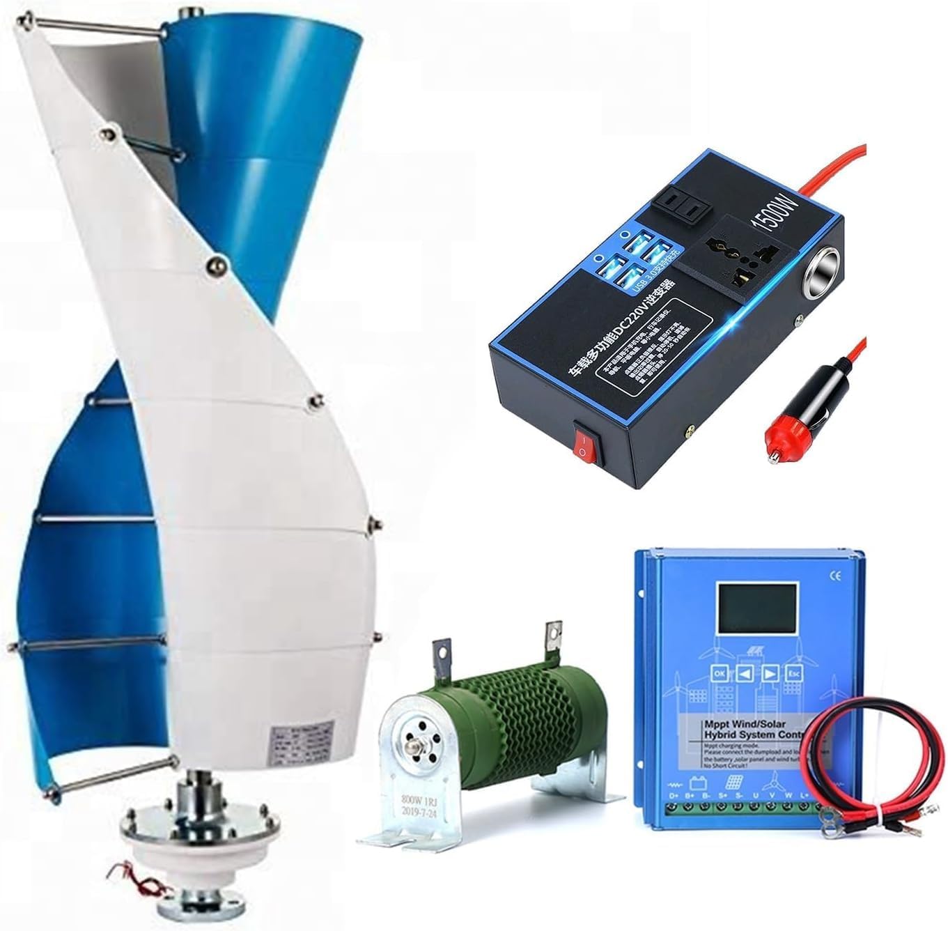 CHRISK 3KW Wind Turbine Generator Kit Vertical Axis Wind Turbine Generator with Controller Home Three Phase Generator Maglev Breeze Start