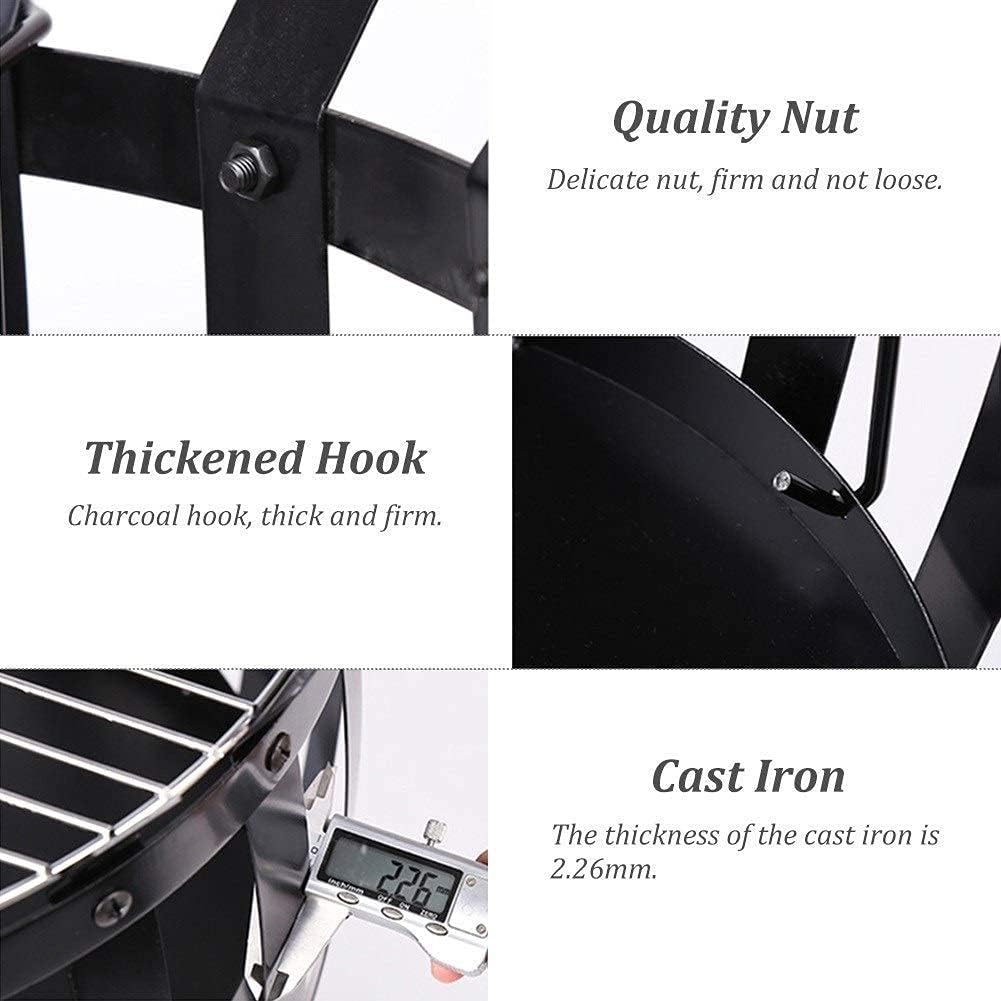 Wood Burning Stoves with Hook, Black Tall Metal Outdoor Fire Pits, for Patio Garden Camping Beach Picnic, 18x24.4 Inch